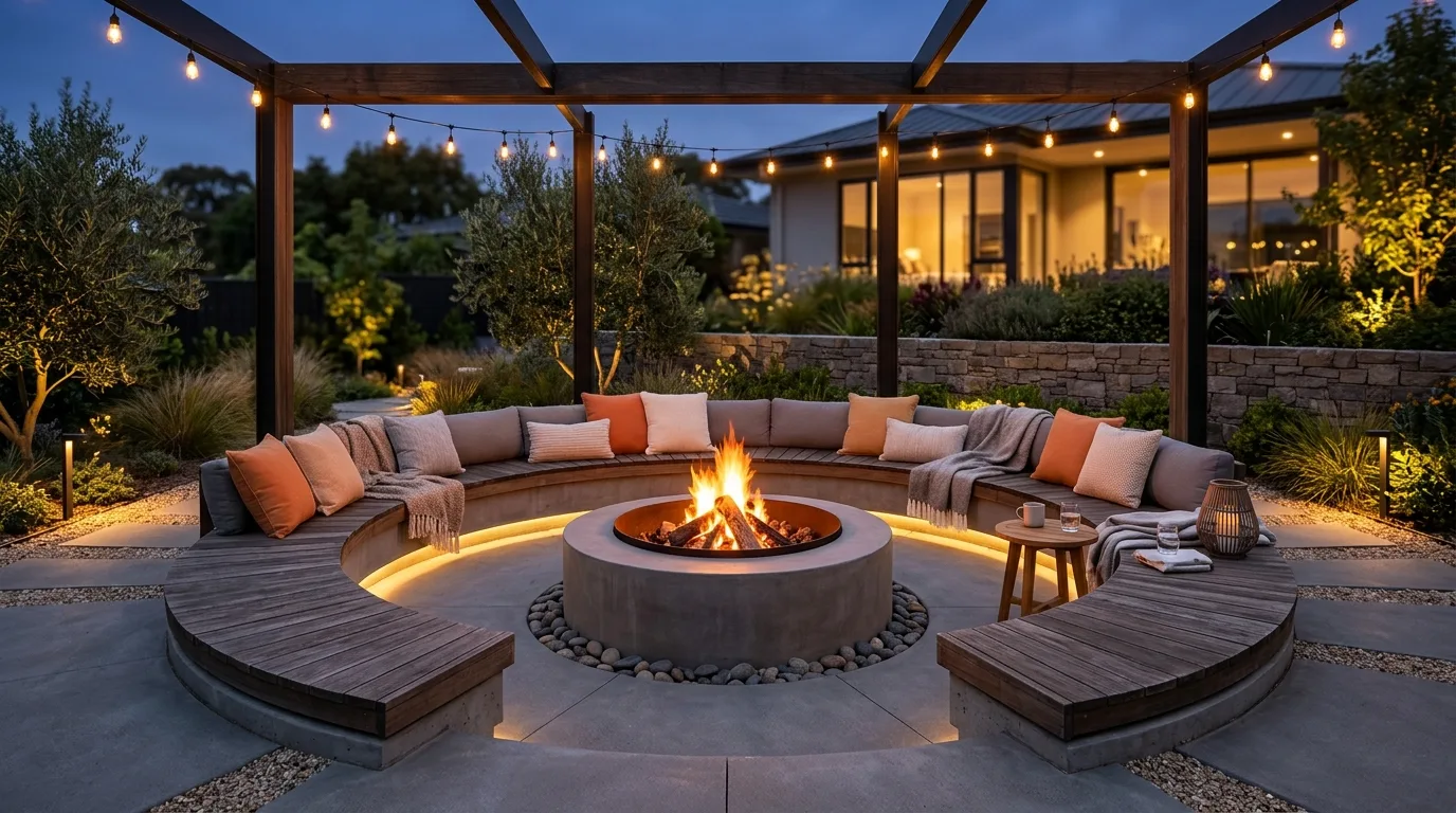 Use planters to frame and soften the space inspiration for a backyard retreat.